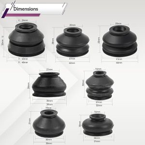7x2 Sizes Car Ball Joint Dust Cover Head Boots Replacement Tie Pull Rod Ends Rubber Joint Kit Track Dust Protection Suspension Parts Accessories for Vehicles (Model-2)